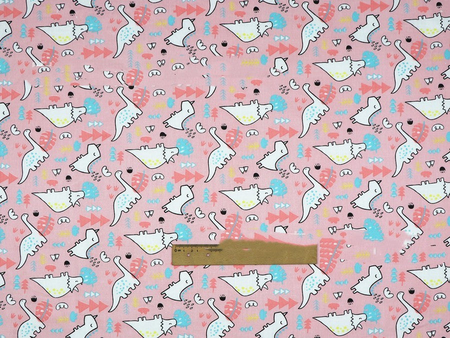 HKM-190483 Dinosaur Print Cotton Twill Pillow Cover for Kids' Bedding and Curtains