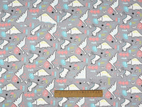 HKM-190483 Dinosaur Print Cotton Twill Pillow Cover for Kids' Bedding and Curtains