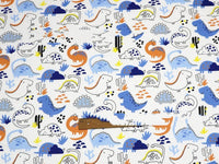 HKM-190483 Dinosaur Print Cotton Twill Pillow Cover for Kids' Bedding and Curtains