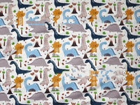 HKM-190483 Dinosaur Print Cotton Twill Pillow Cover for Kids' Bedding and Curtains