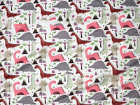 HKM-190483 Dinosaur Print Cotton Twill Pillow Cover for Kids' Bedding and Curtains