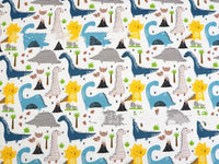HKM-190483 Dinosaur Print Cotton Twill Pillow Cover for Kids' Bedding and Curtains
