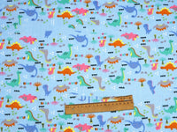 HKM-190483 Dinosaur Print Cotton Twill Pillow Cover for Kids' Bedding and Curtains
