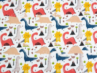 HKM-190483 Dinosaur Print Cotton Twill Pillow Cover for Kids' Bedding and Curtains