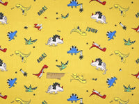 HKM-190483 Dinosaur Print Cotton Twill Pillow Cover for Kids' Bedding and Curtains