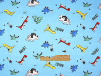 HKM-190483 Dinosaur Print Cotton Twill Pillow Cover for Kids' Bedding and Curtains
