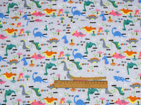 HKM-190483 Dinosaur Print Cotton Twill Pillow Cover for Kids' Bedding and Curtains