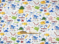 HKM-190483 Dinosaur Print Cotton Twill Pillow Cover for Kids' Bedding and Curtains