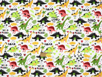 HKM-190483 Dinosaur Print Cotton Twill Pillow Cover for Kids' Bedding and Curtains