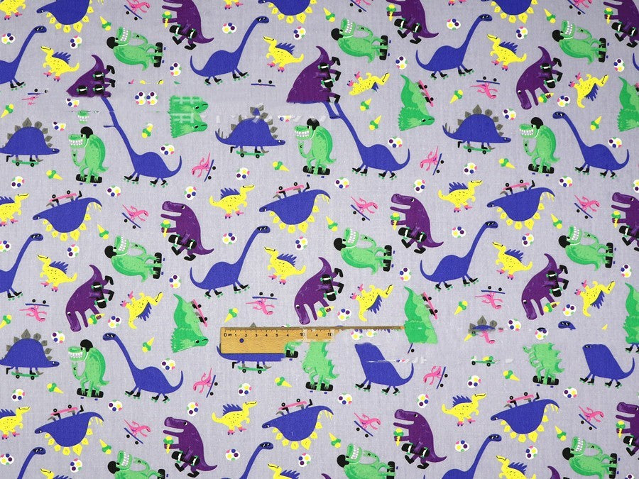 HKM-190483 Dinosaur Print Cotton Twill Pillow Cover for Kids' Bedding and Curtains