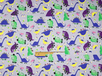 HKM-190483 Dinosaur Print Cotton Twill Pillow Cover for Kids' Bedding and Curtains