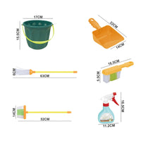 HKM-190483 Kids Cleaning Set - Pretend Play Broom Mop Brush for Preschool Ages 0 to 7 Years
