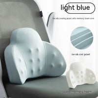 HKM-190611 Ice Silk Lumbar Support Pillow with Memory Foam - Office Chair Comfort