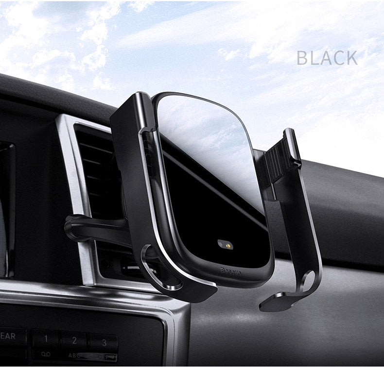 HKM-190867 Intelligent Infrared Gravity-Sensing Car Air Vent Mount with Wireless Charging for Smartphones 4.5-6.5 Inches