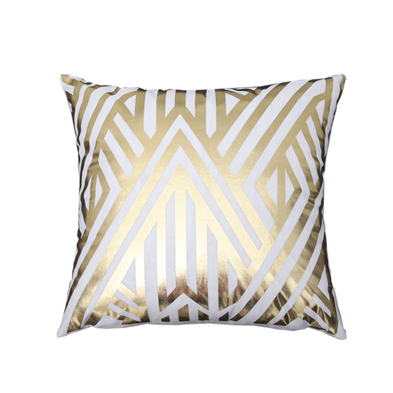 HKM-190931 Geometric Pineapple Pillow Cover in Stripes – Modern Minimalist Design, 45x45cm
