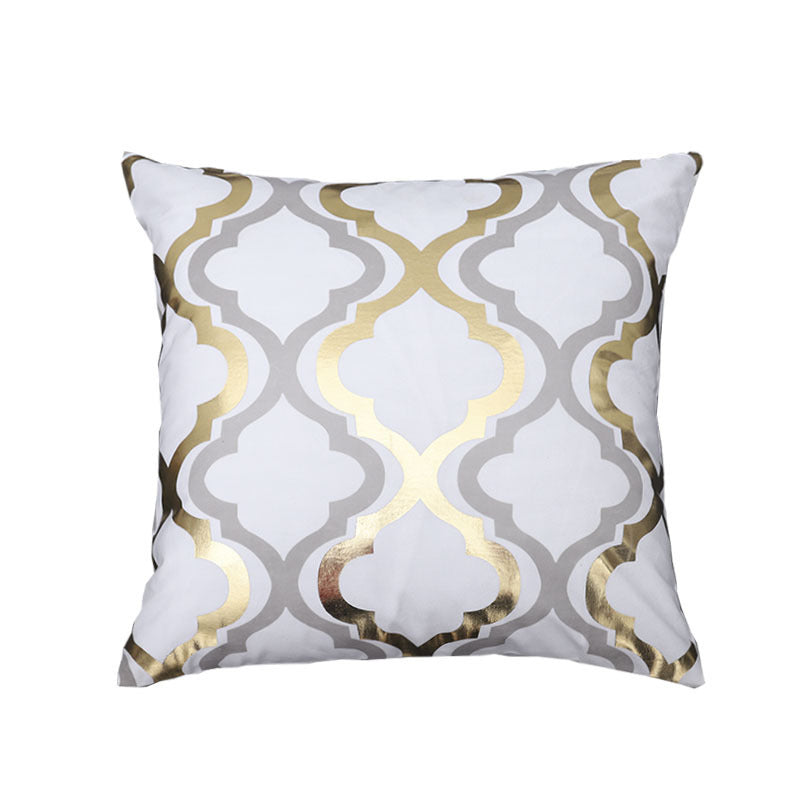 HKM-190931 Geometric Pineapple Pillow Cover in Stripes – Modern Minimalist Design, 45x45cm