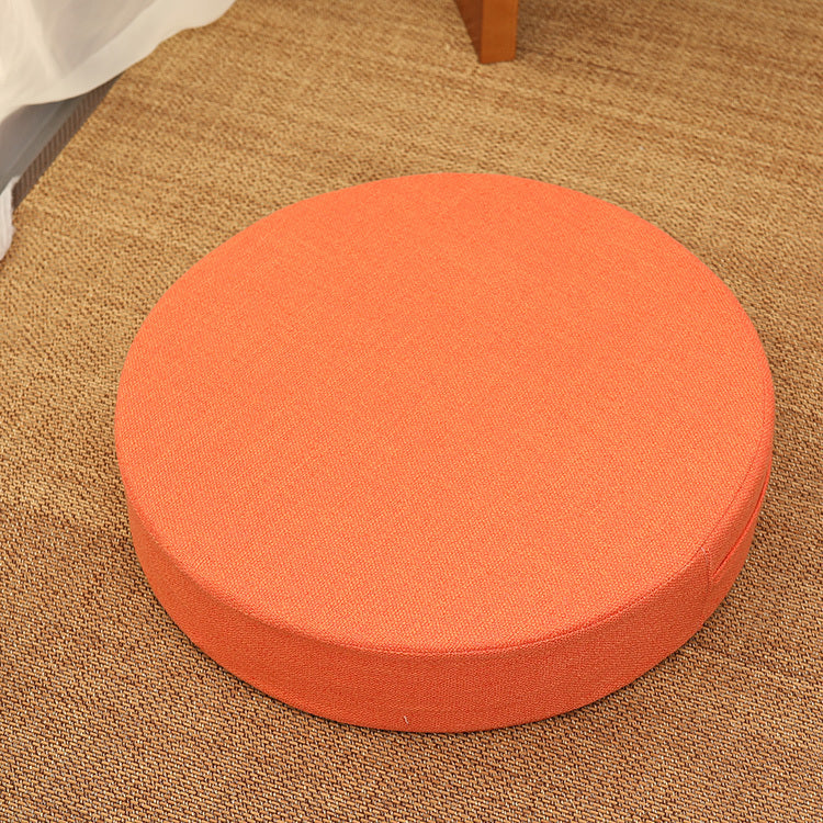 HKM-191123 Embroidered Cotton and Linen Round Cushion Mat, 40cm Diameter, 6cm Thickness