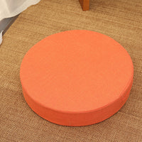 HKM-191123 Embroidered Cotton and Linen Round Cushion Mat, 40cm Diameter, 6cm Thickness