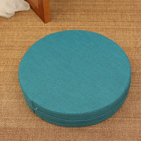 HKM-191123 Embroidered Cotton and Linen Round Cushion Mat, 40cm Diameter, 6cm Thickness