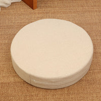 HKM-191123 Embroidered Cotton and Linen Round Cushion Mat, 40cm Diameter, 6cm Thickness
