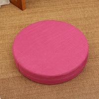 HKM-191123 Embroidered Cotton and Linen Round Cushion Mat, 40cm Diameter, 6cm Thickness