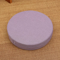 HKM-191123 Embroidered Cotton and Linen Round Cushion Mat, 40cm Diameter, 6cm Thickness