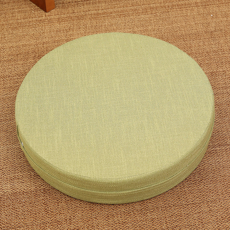 HKM-191123 Embroidered Cotton and Linen Round Cushion Mat, 40cm Diameter, 6cm Thickness