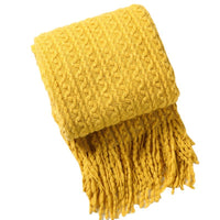 HKM-191187 Lengthened Monochrome Blanket with Tassels for All Seasons - Perfect for Dormitory and Living Room Use