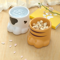 HKM-191315 High Neck Ceramic Cat and Dog Bowl with Large Capacity and Spine Support