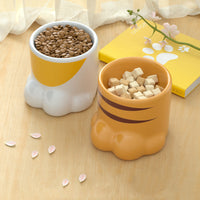 HKM-191315 High Neck Ceramic Cat and Dog Bowl with Large Capacity and Spine Support