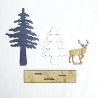 HKM-191571 Three-Dimensional Wooden Elk Letter Christmas Ornaments - Large & Small Sizes Available