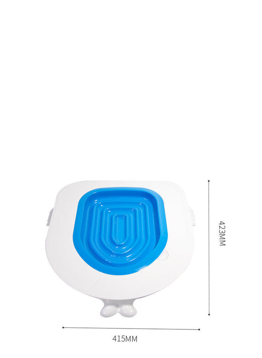 HKM-191635 Cat Toilet Trainer in Blue - PP Material, Squat Design, Solid Quality, Toilet-Suitable, 41.5x42.3x42.0cm