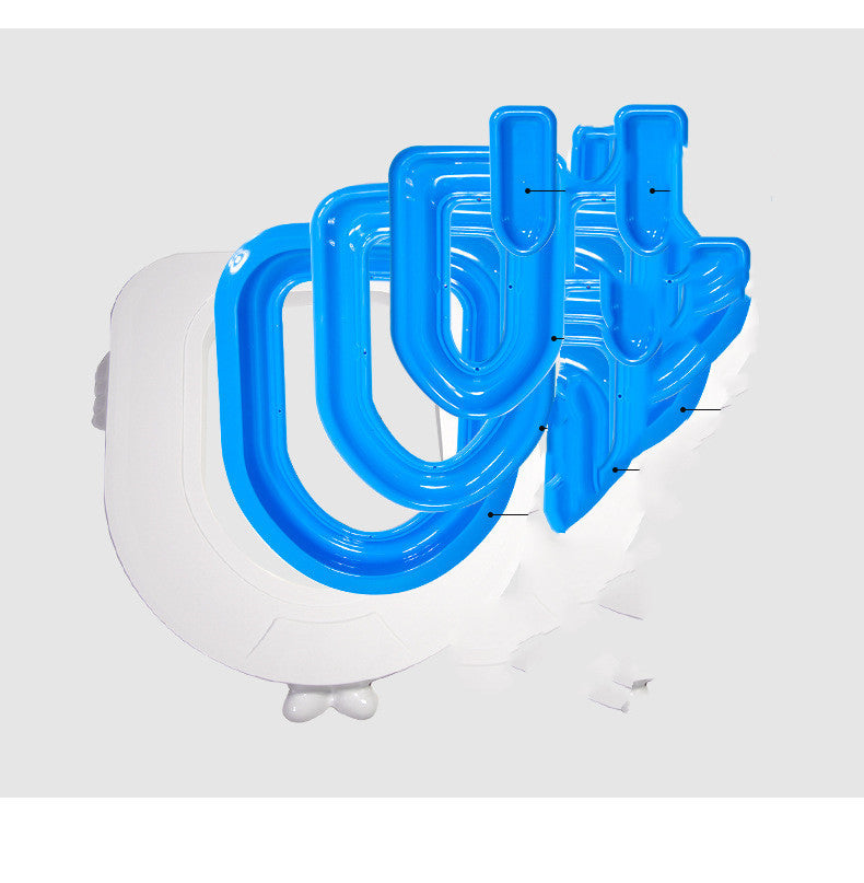 HKM-191635 Cat Toilet Trainer in Blue - PP Material, Squat Design, Solid Quality, Toilet-Suitable, 41.5x42.3x42.0cm