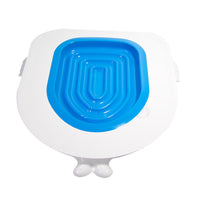 HKM-191635 Cat Toilet Trainer in Blue - PP Material, Squat Design, Solid Quality, Toilet-Suitable, 41.5x42.3x42.0cm