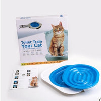 HKM-191635 Cat Toilet Trainer in Blue - PP Material, Squat Design, Solid Quality, Toilet-Suitable, 41.5x42.3x42.0cm