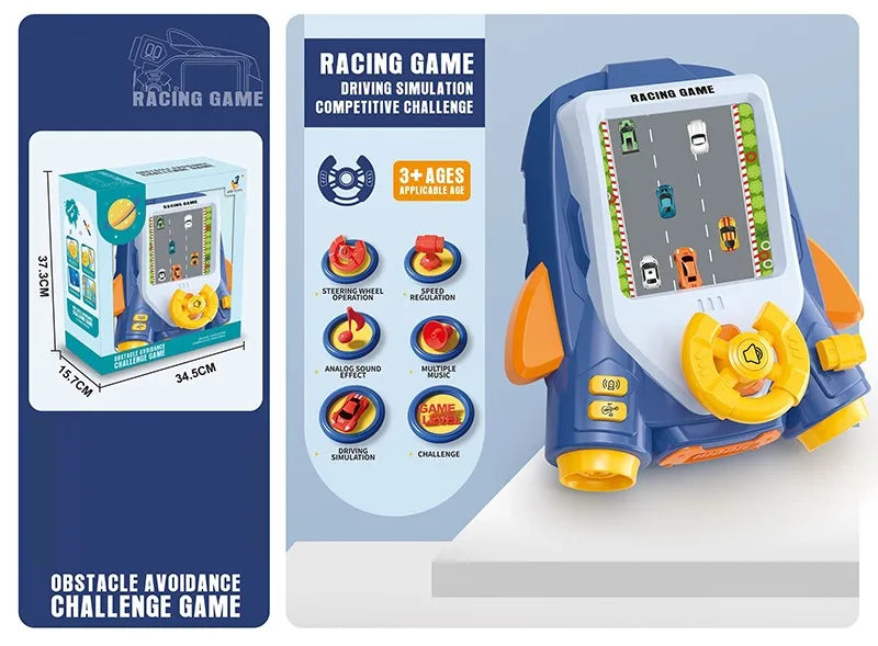 HKM-191763 Kids Racing Steering Wheel Simulation Game Toy for Ages 2 and Up