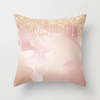 HKM-192019 Nordic Style Metallic Rose Gold Throw Pillow Cover - 45x45 cm, 100% Polyester, Multiple Color Options