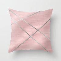 HKM-192019 Nordic Style Metallic Rose Gold Throw Pillow Cover - 45x45 cm, 100% Polyester, Multiple Color Options