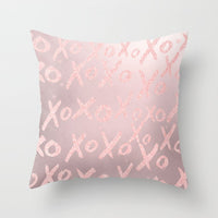 HKM-192019 Nordic Style Metallic Rose Gold Throw Pillow Cover - 45x45 cm, 100% Polyester, Multiple Color Options