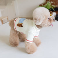 HKM-192211 Cozy White Teddy Pet Hoodie for Autumn and Winter - Multiple Sizes Available