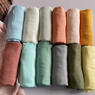 HKM-192531 Bamboo Cotton Dyed Wrap Towel for Newborns - Soft, Absorbent & Breathable 120x120cm
