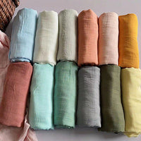 HKM-192531 Bamboo Cotton Dyed Wrap Towel for Newborns - Soft, Absorbent & Breathable 120x120cm
