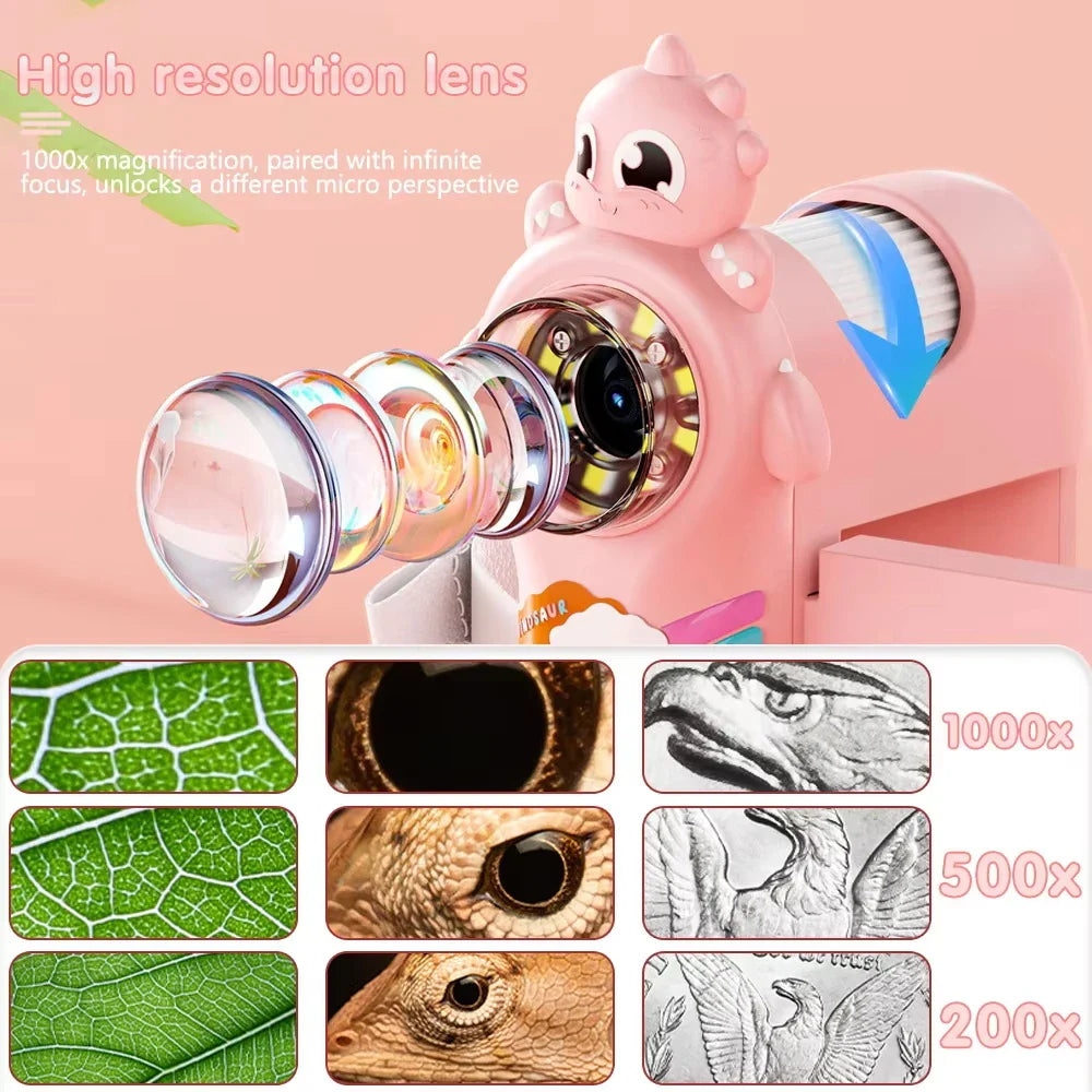 KTX-192531 Children's Portable 2-Inch Handheld HD Microscope for Nature Exploration and Learning