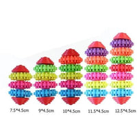 HKM-192595 Colorful Seven-Ring Pagoda Dog Toy - Eco-Friendly TPR Plastic for Dental Health and Agility Training
