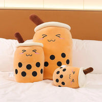 HKM-192595 Plush Boba Milk Tea Cup Pillow Stuffed Toy - Soft PP Cotton, Available in 24/35/50cm