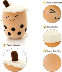 HKM-192595 Plush Boba Milk Tea Cup Pillow Stuffed Toy - Soft PP Cotton, Available in 24/35/50cm