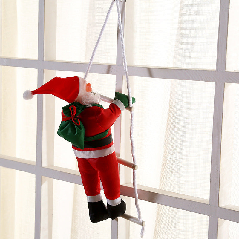 HKM-192723 Santa Claus Ladder Christmas Ornaments - Multiple Sizes Available in Plastic