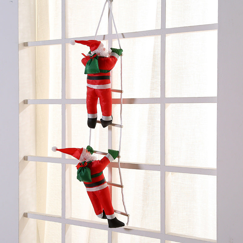 HKM-192723 Santa Claus Ladder Christmas Ornaments - Multiple Sizes Available in Plastic