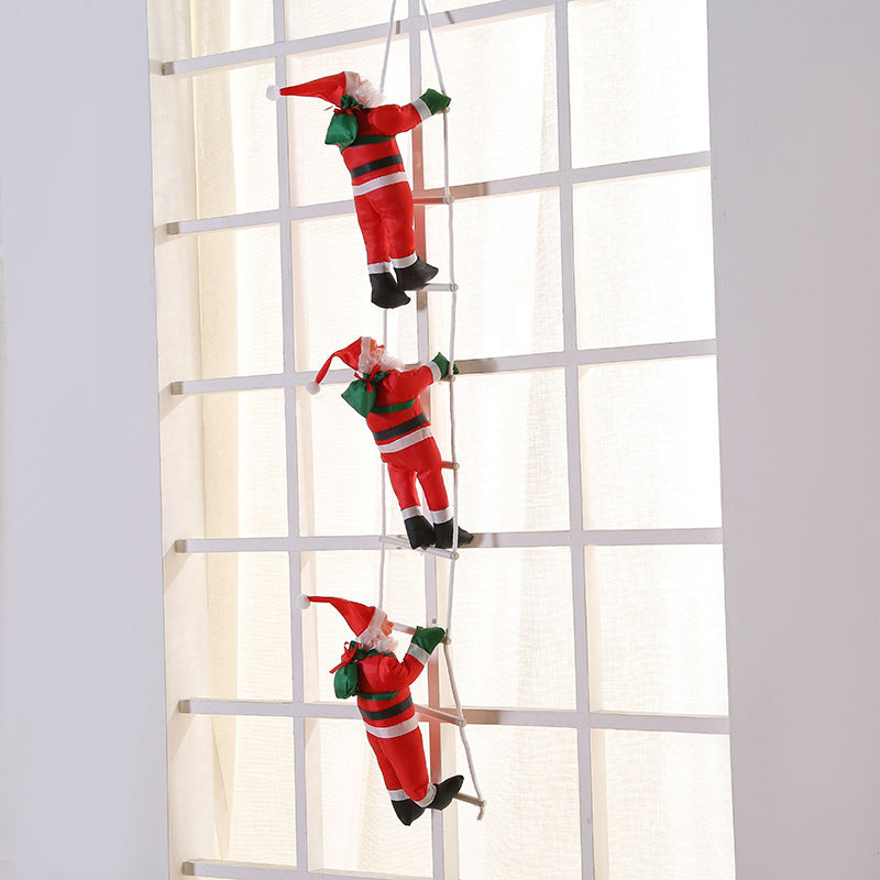 HKM-192723 Santa Claus Ladder Christmas Ornaments - Multiple Sizes Available in Plastic
