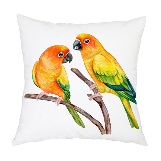 HKM-192787 Nordic Bird Pattern Flannel Pillowcase - 45x45cm, Polyester Print Design